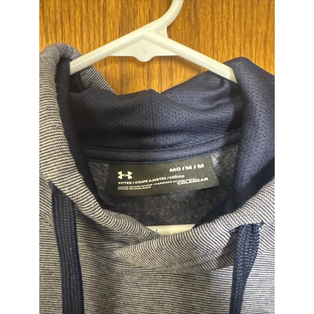 Under Armour ColdGear Men's Size M Hoodie Sweatshirt Gray‎ With Logo